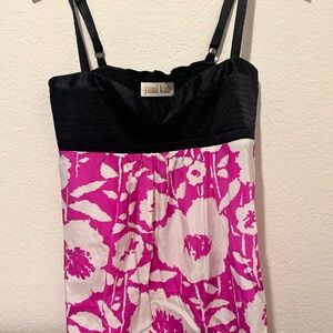 Yumi Kim Black and Fuchsia Floral Dress